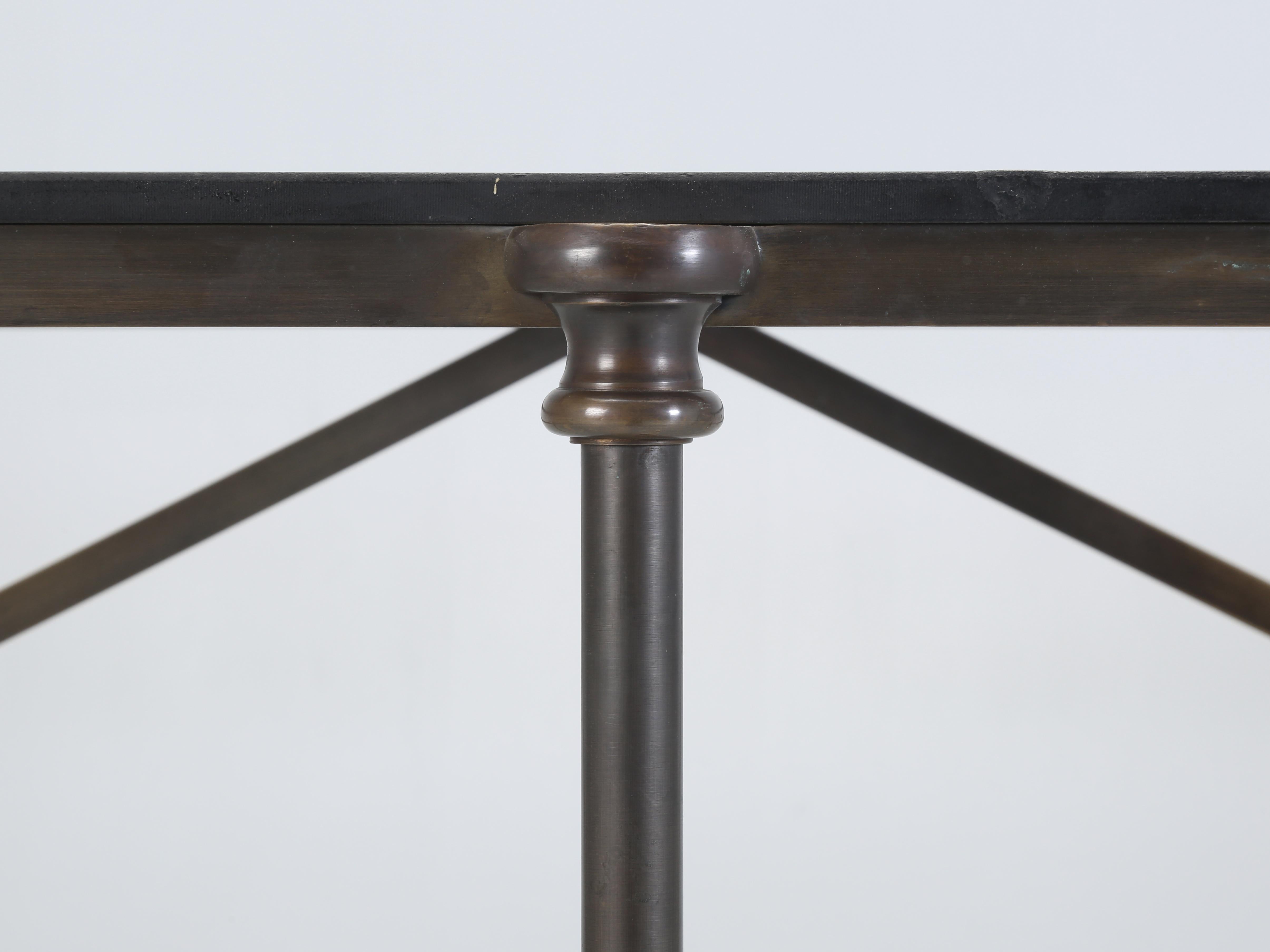 Contemporary French Industrial Inspired Solid Bronze Dining Table Frame Numerous Top Options