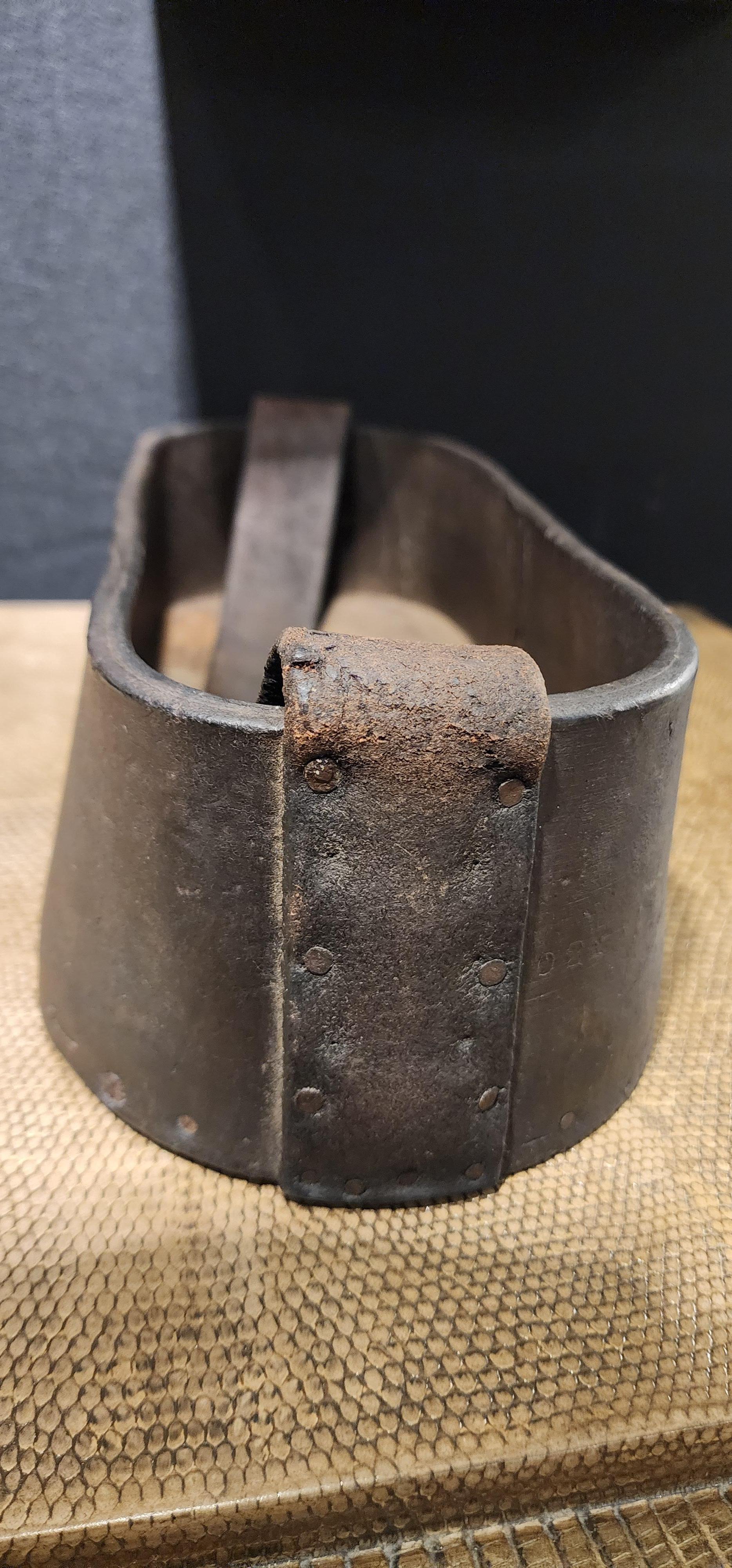 Early 20th Century French Industrial Leather Tool Basket  1920's For Sale