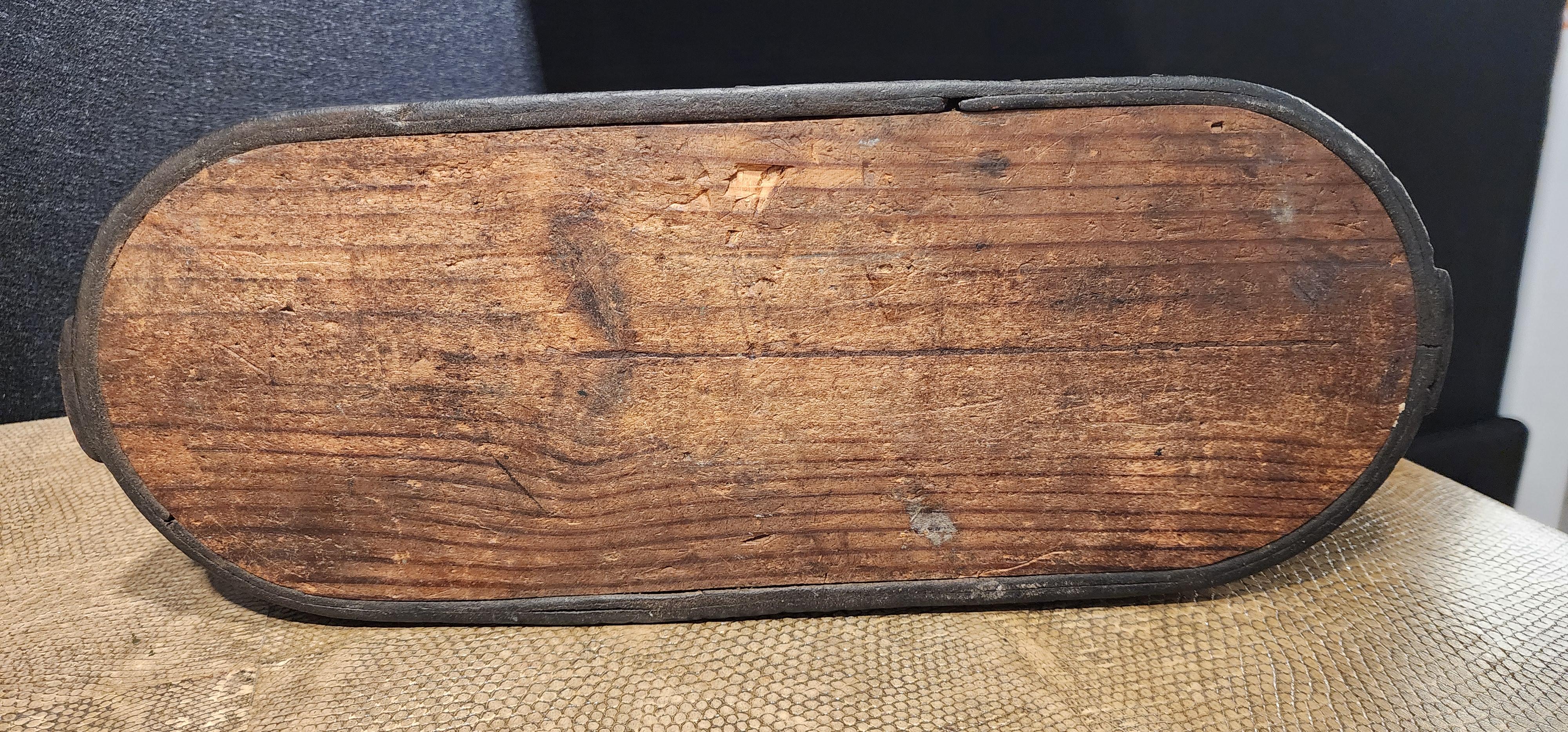 French Industrial Leather Tool Basket  1920's For Sale 2