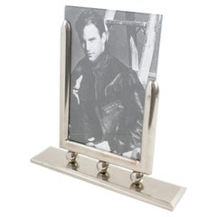 French Industrial Machine Age Chrome Picture Frame