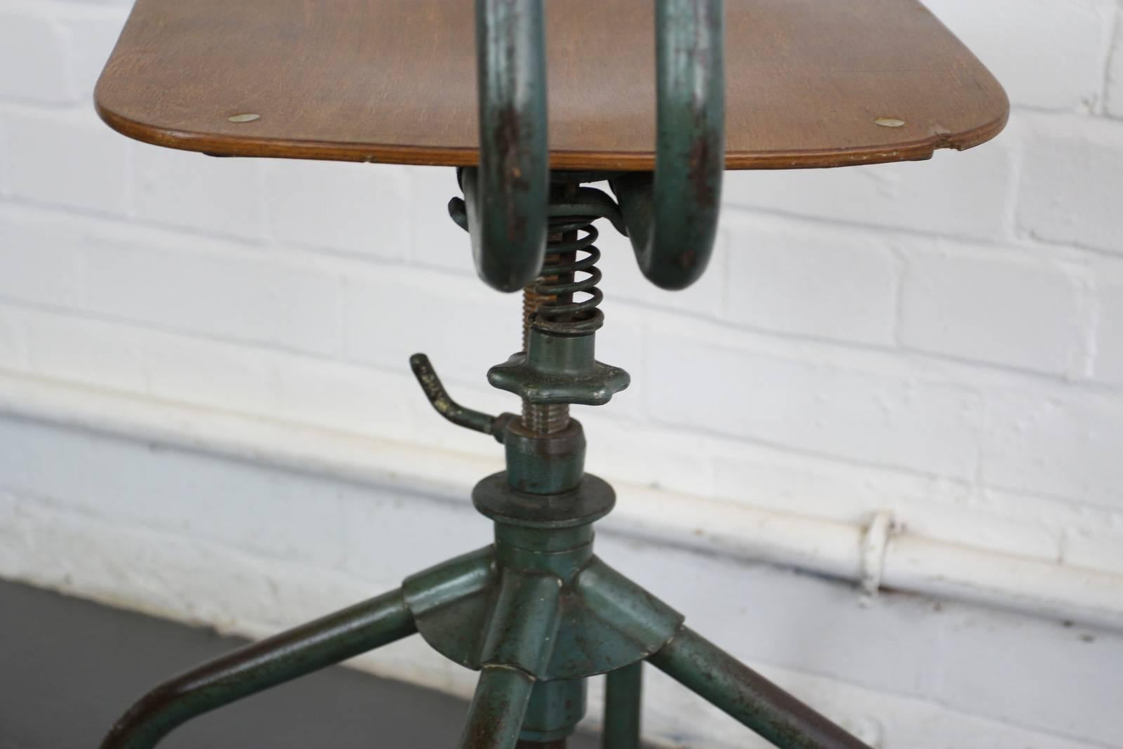 Mid-20th Century French Industrial Machinists Chair, circa 1950s