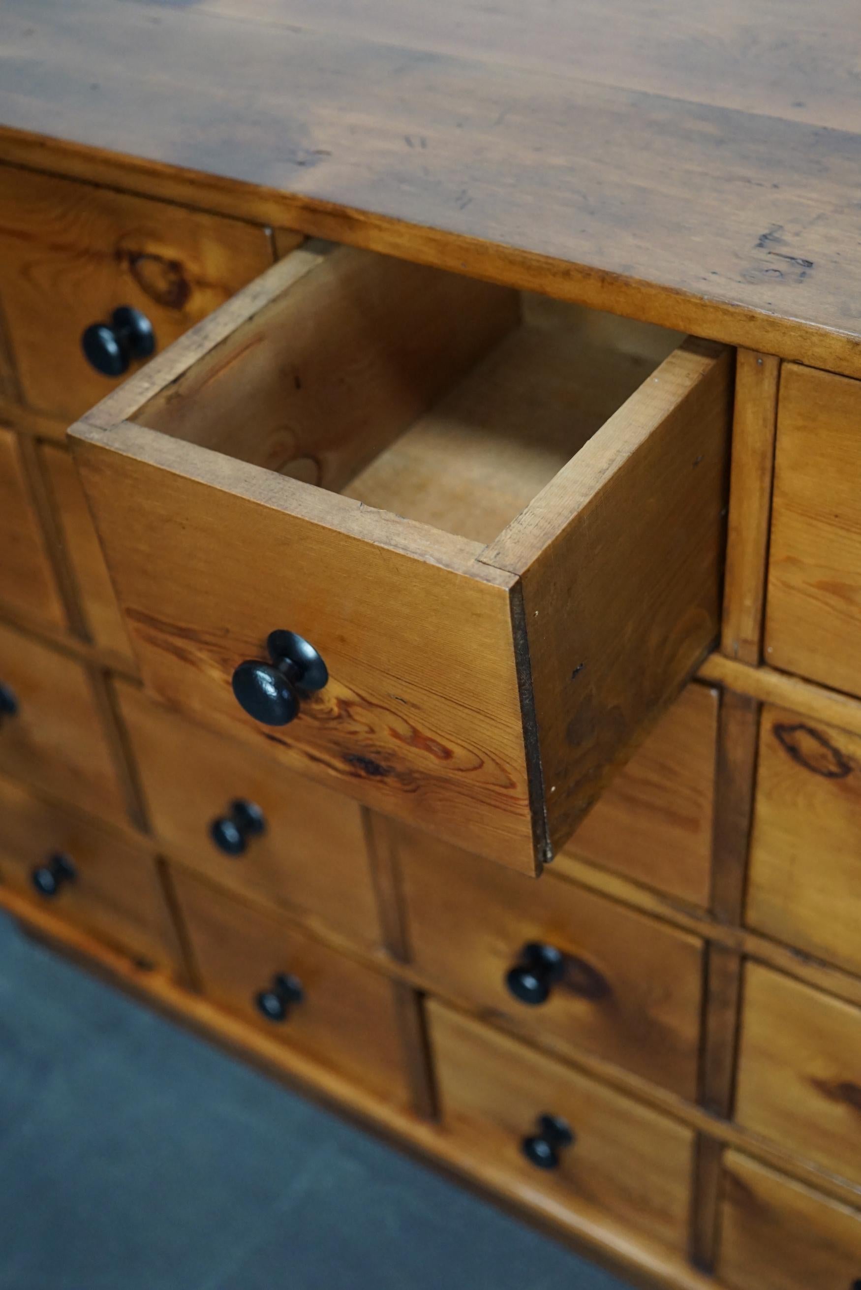 French Industrial Pine Apothecary Cabinet, Mid-20th Century 9