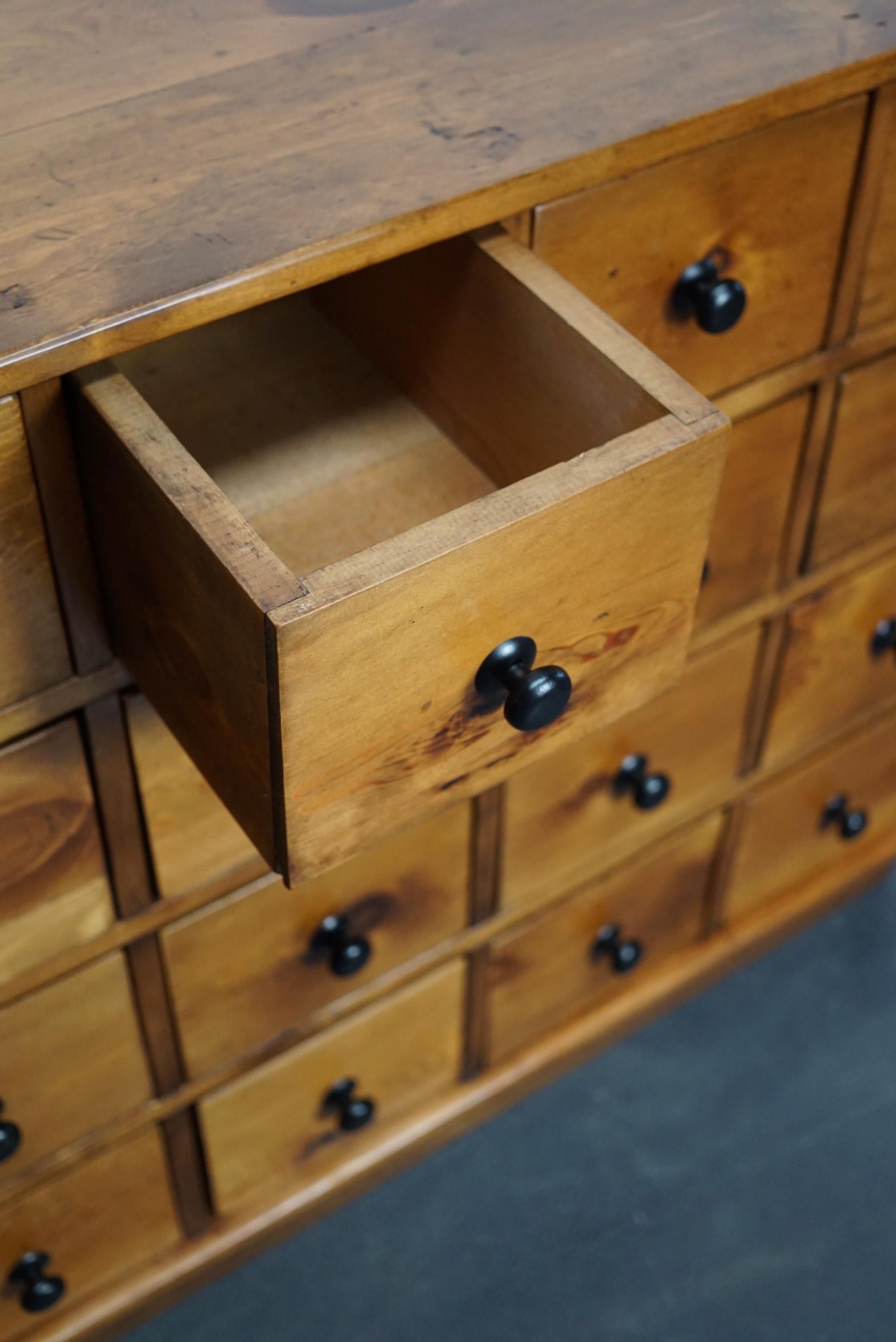 French Industrial Pine Apothecary Cabinet, Mid-20th Century 10