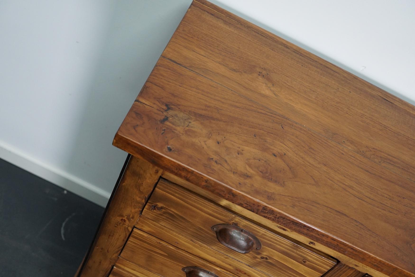 French Industrial Pine Apothecary Cabinet, Mid-20th Century 9