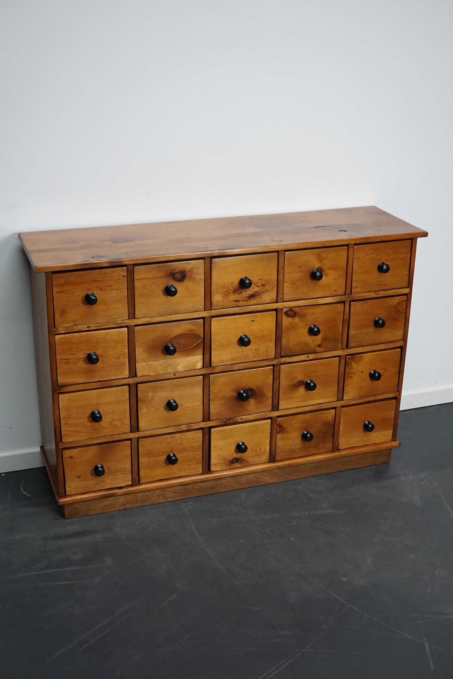 French Industrial Pine Apothecary Cabinet, Mid-20th Century 14
