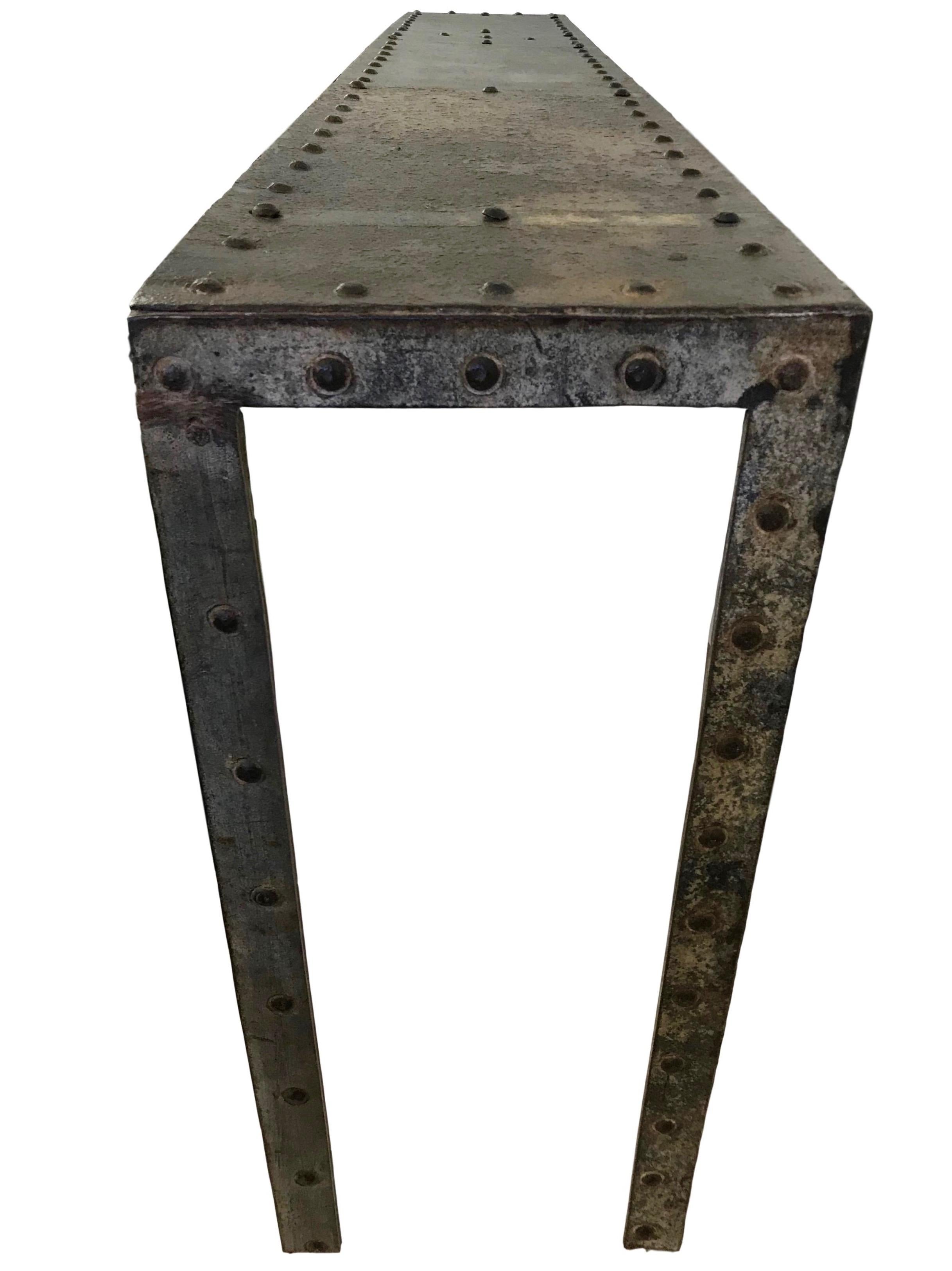 French Industrial Riveted Console (20. Jahrhundert) im Angebot