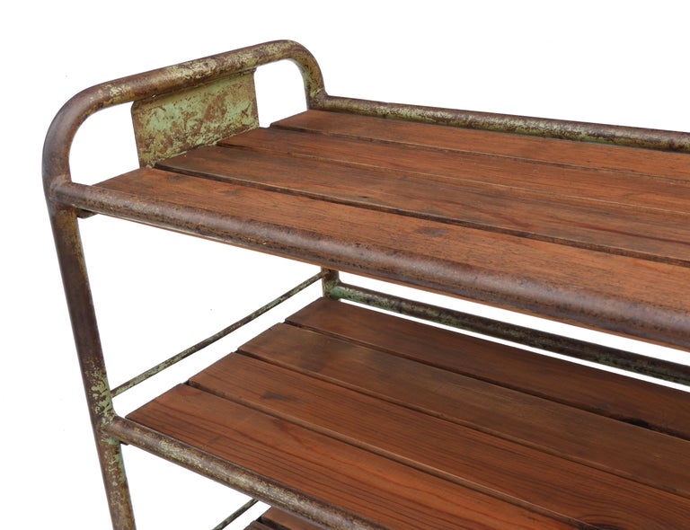 Vintage French Wheeled Trolley Mobile Shelved Shelving Push Cart Display Storage Industrial More Available circa 1970/'s English Shop
