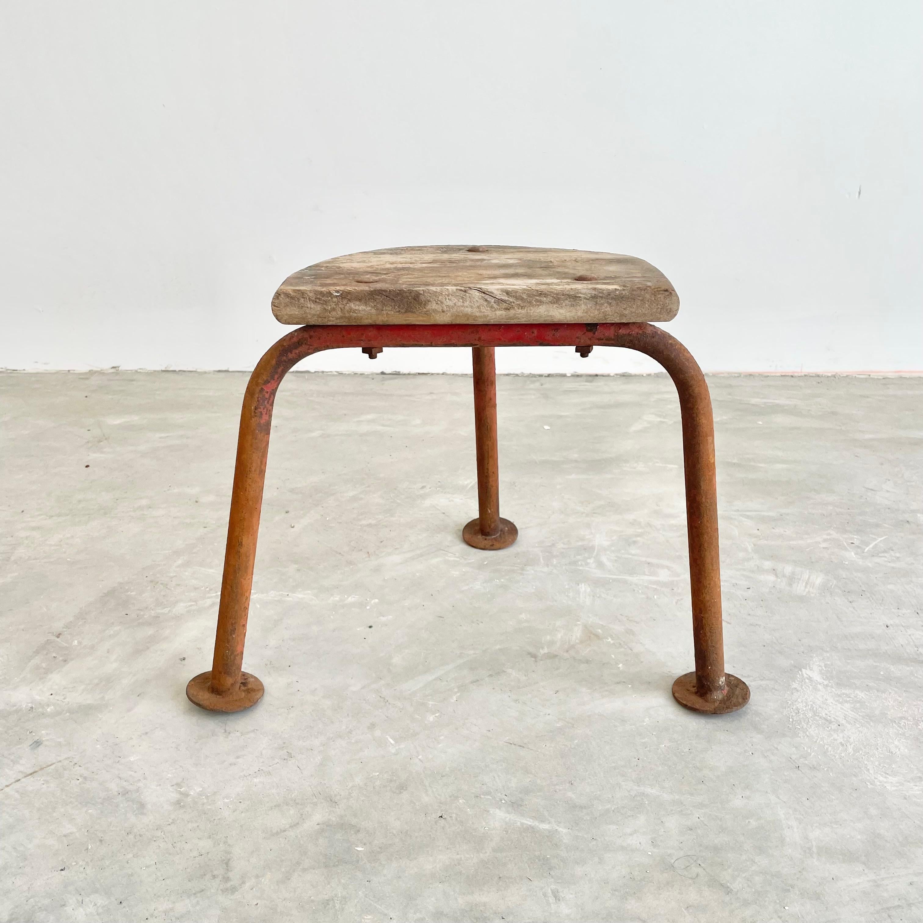 Mid-20th Century French Industrial Stool, 1950s For Sale