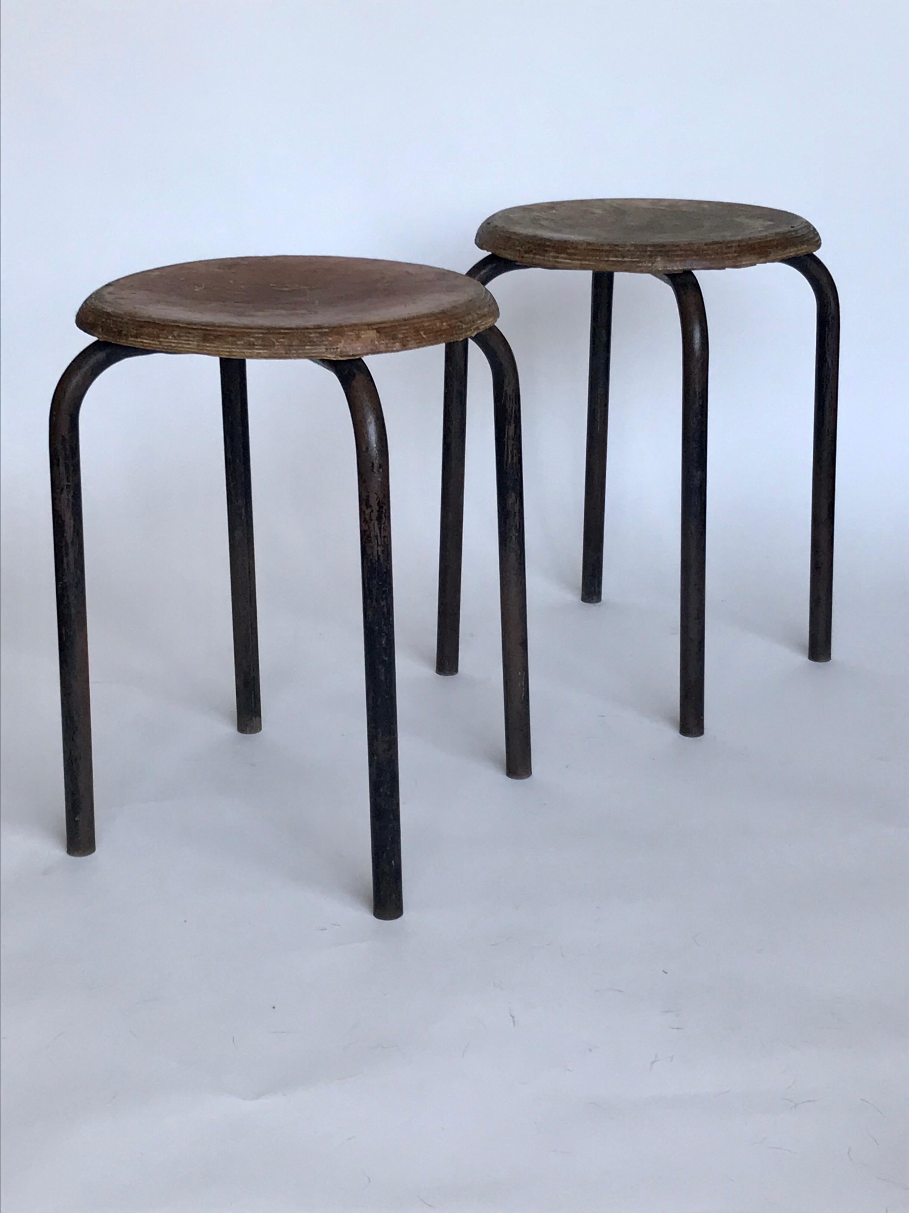 French Industrial Stools Ateliers Prouve, 20th Century 7