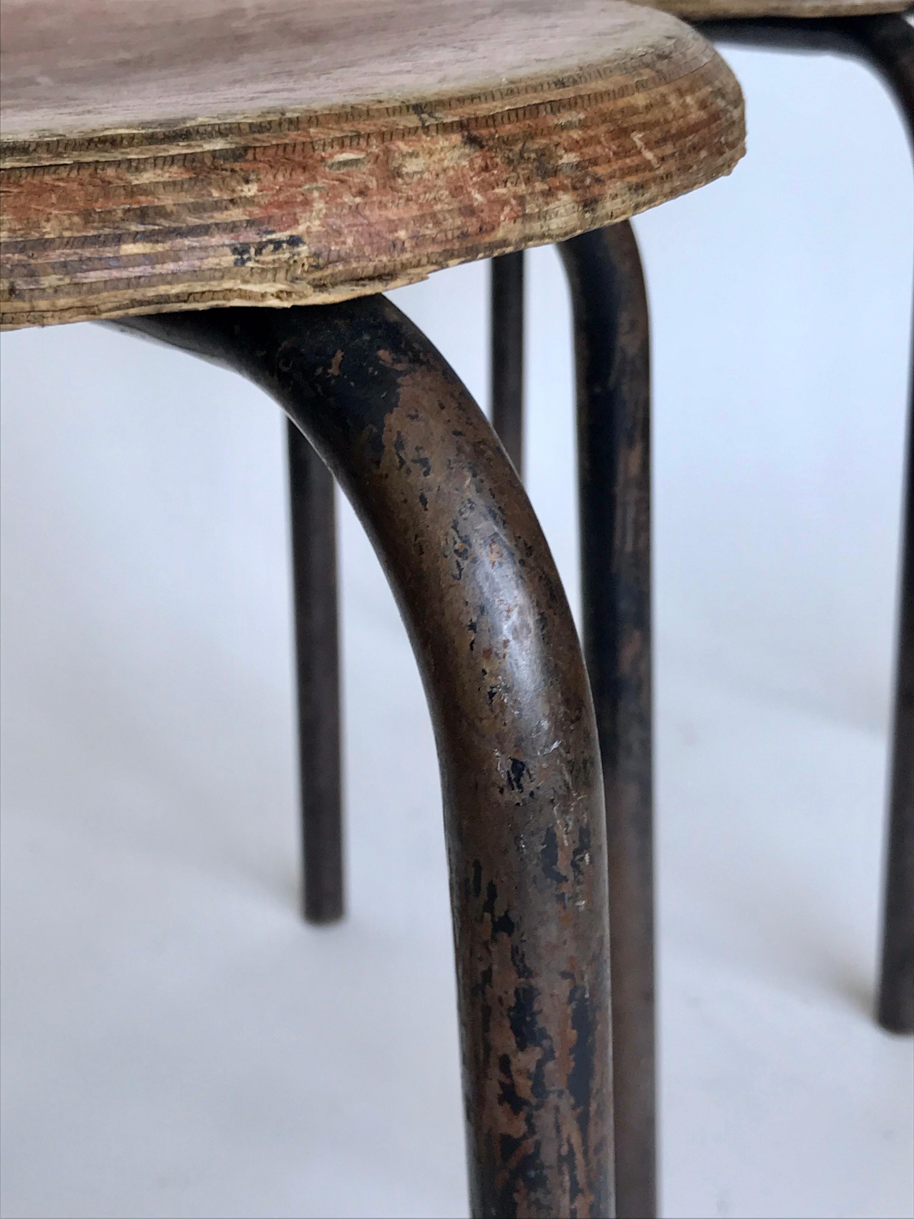 French Industrial Stools Ateliers Prouve, 20th Century 8