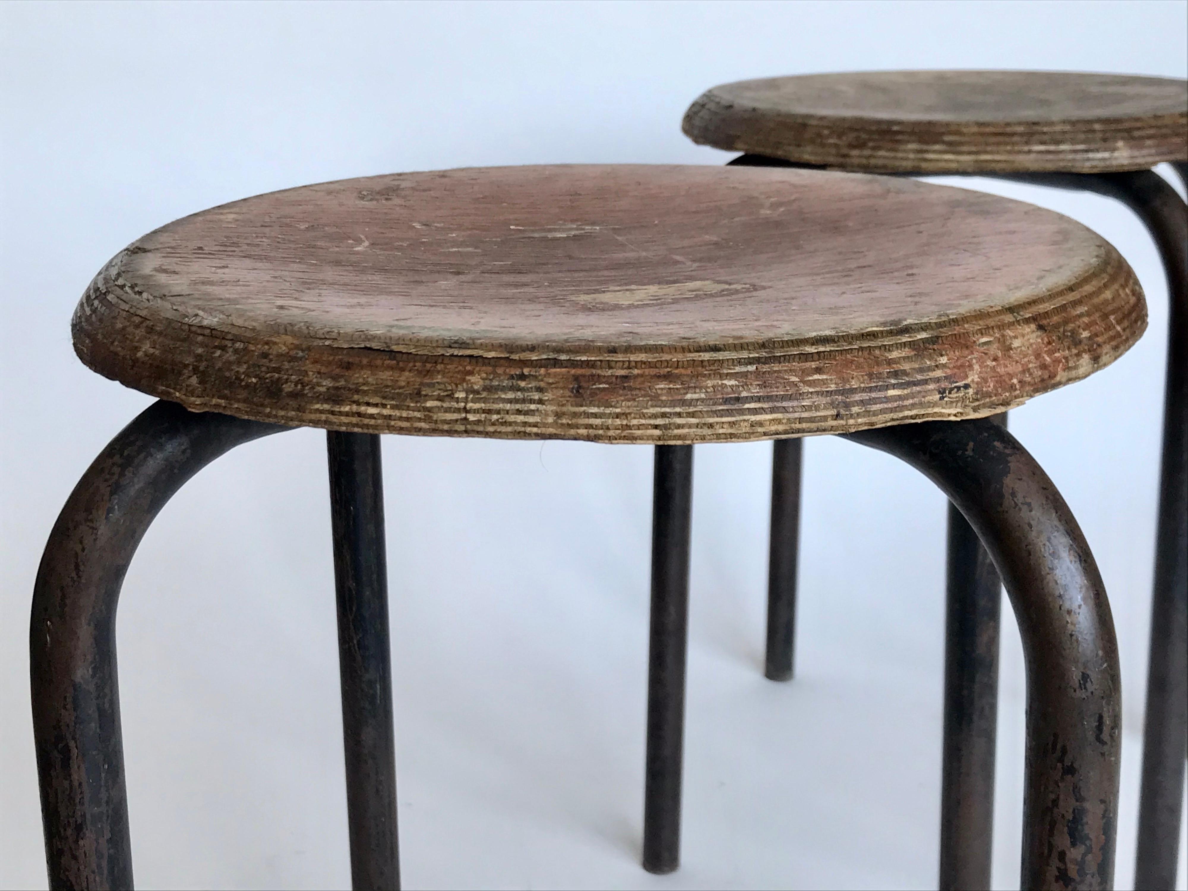 French Industrial Stools Ateliers Prouve, 20th Century 9