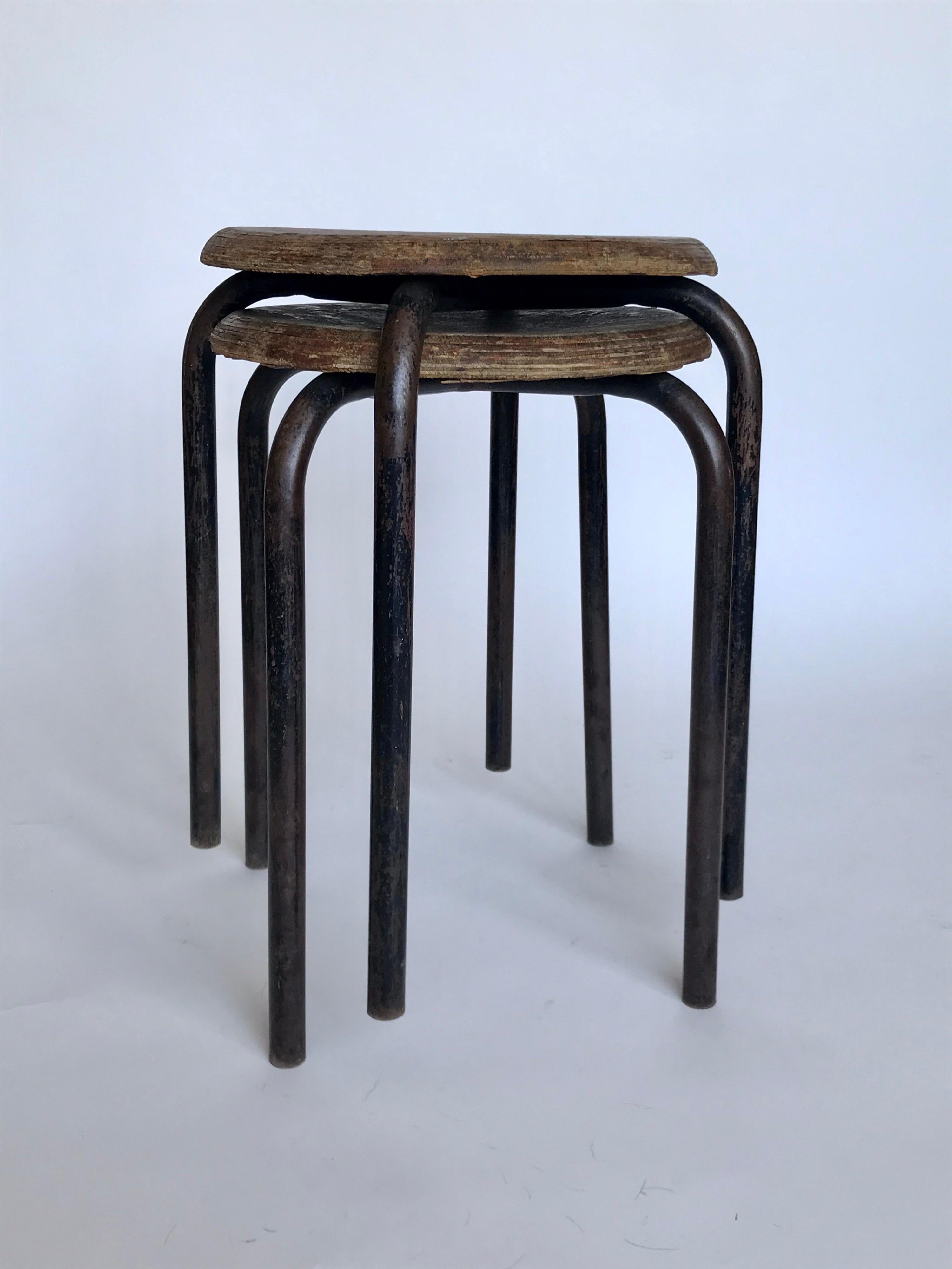 A nice pair of occasional stools.
These were acquired from a Frenchman who brought them to the U.S. awhile back and described them (from his memory) as 