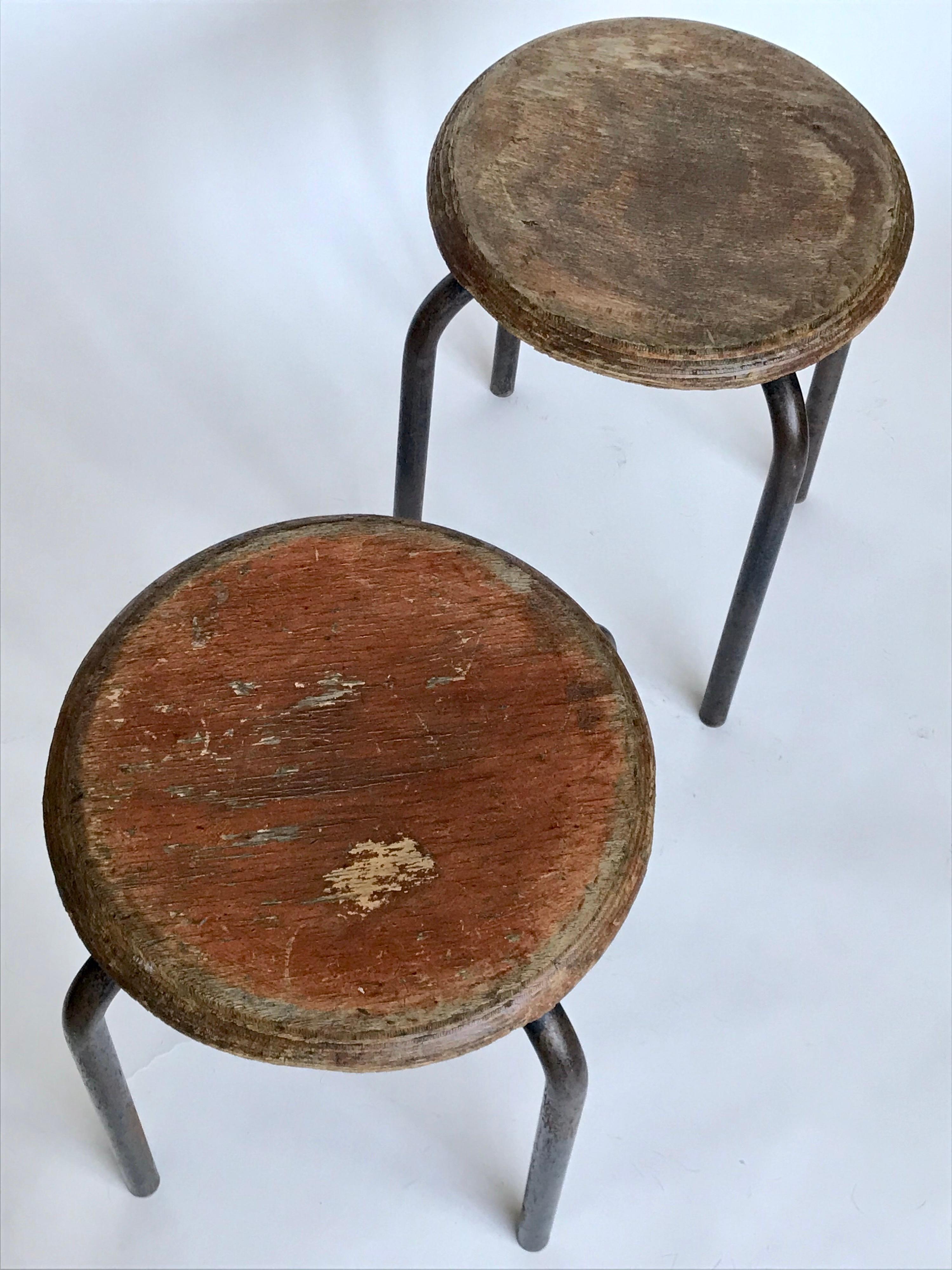 Mid-Century Modern French Industrial Stools Ateliers Prouve, 20th Century