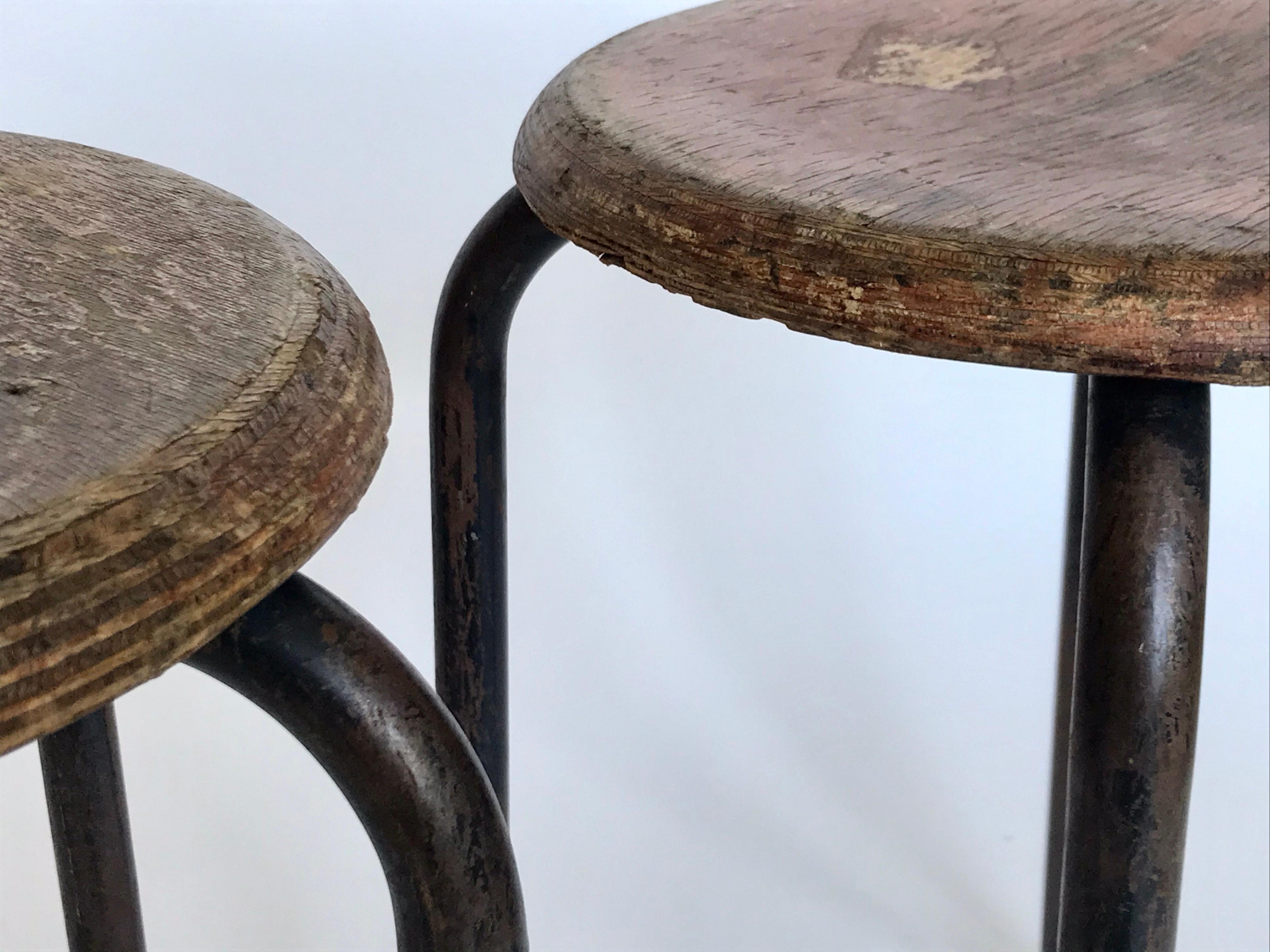 Metalwork French Industrial Stools Ateliers Prouve, 20th Century