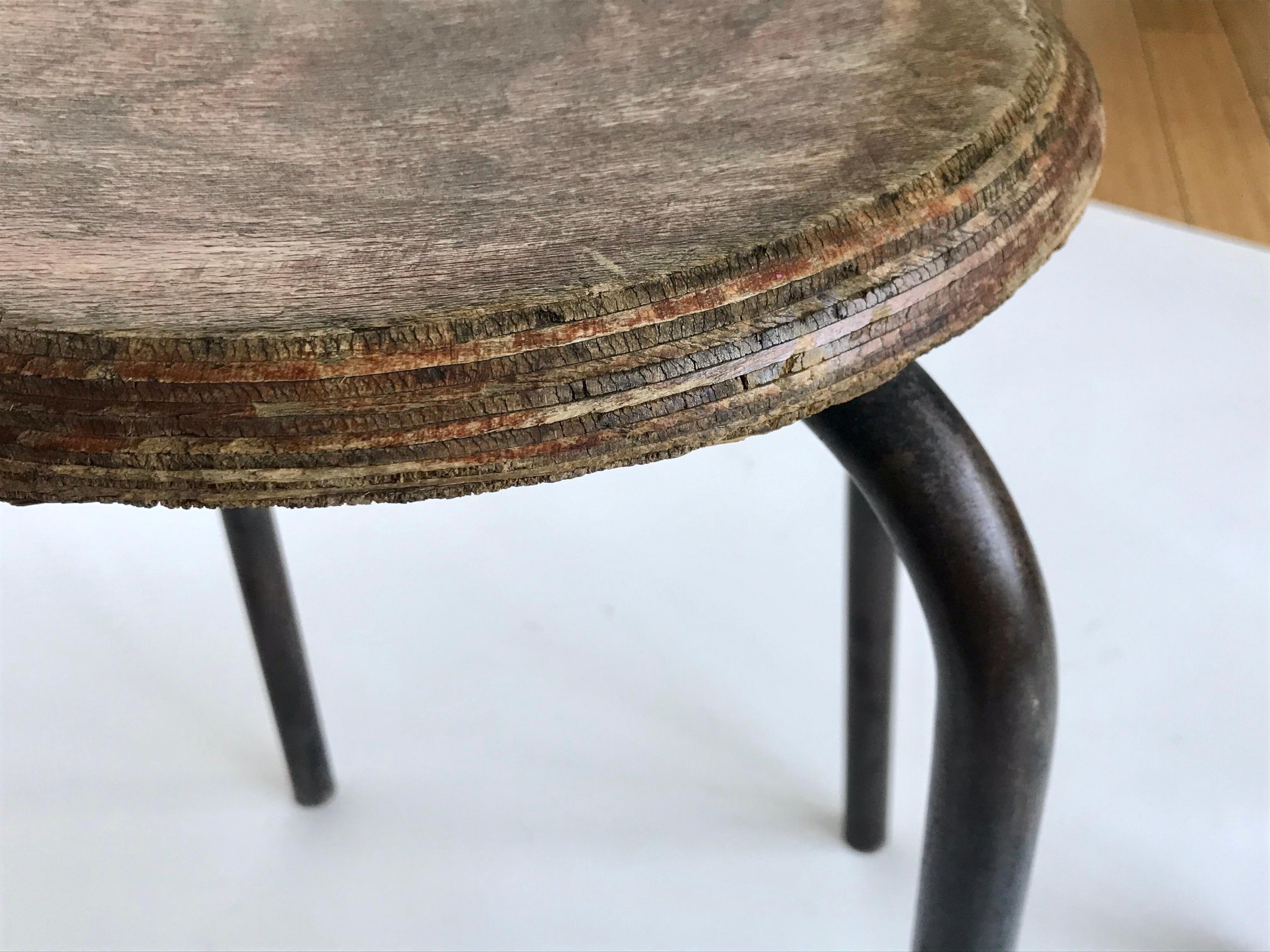 Wood French Industrial Stools Ateliers Prouve, 20th Century