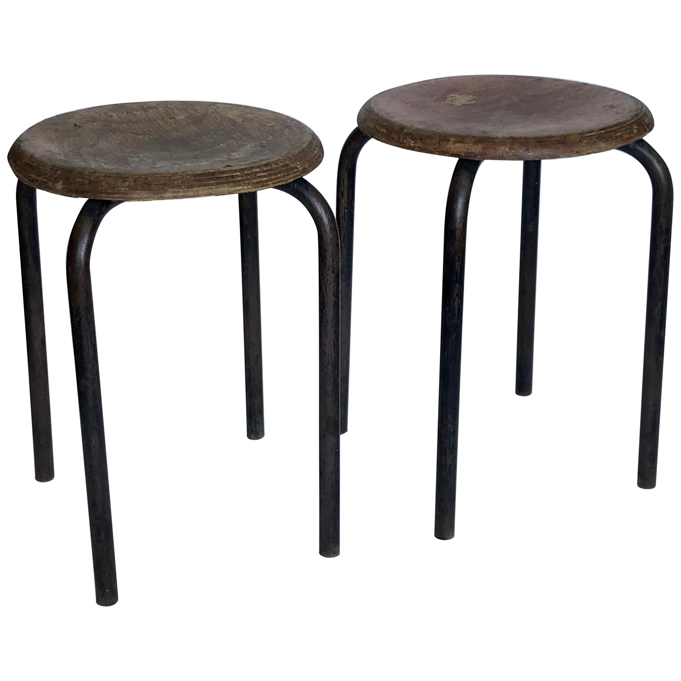 French Industrial Stools Ateliers Prouve, 20th Century
