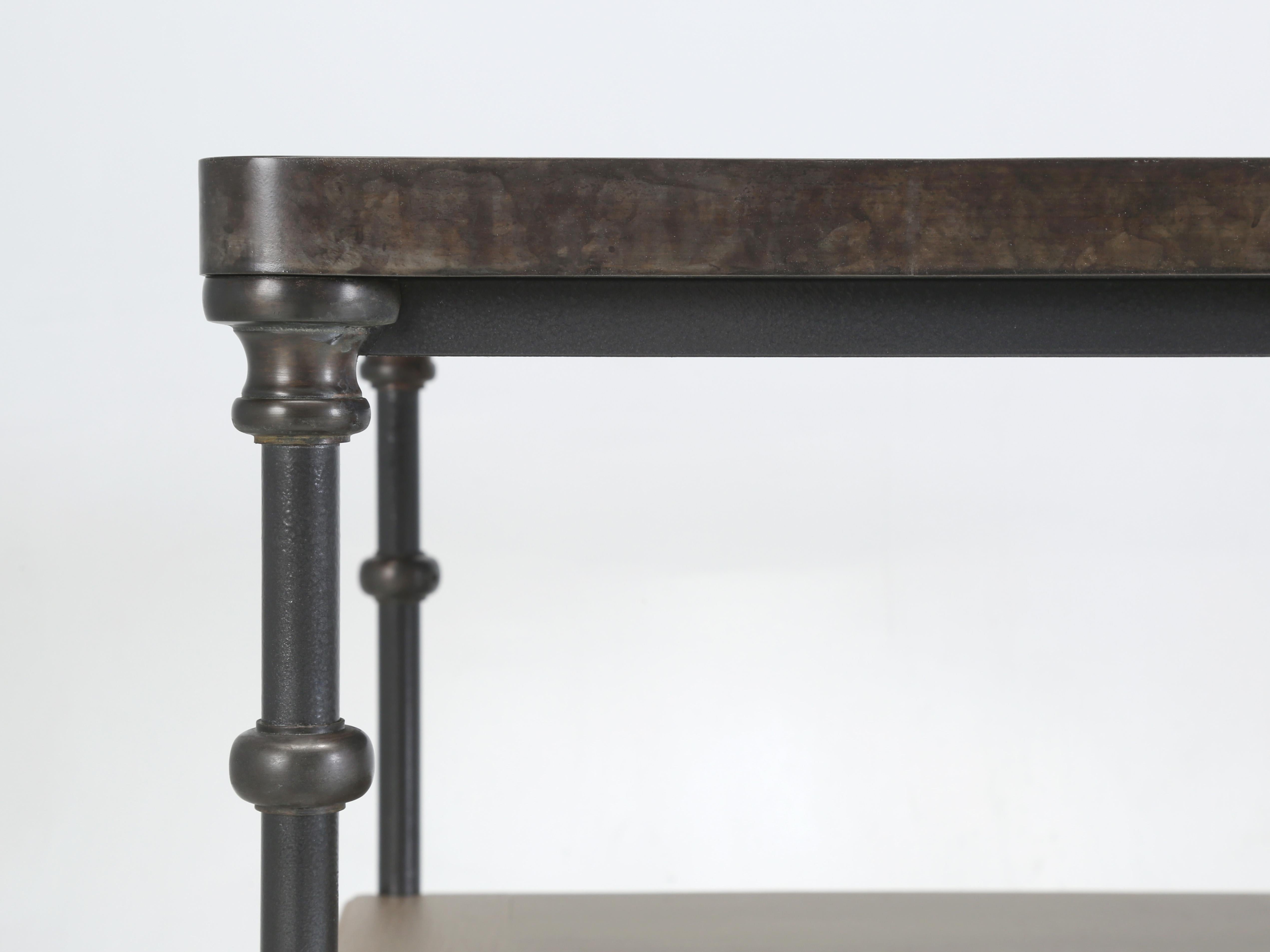 XXIe siècle et contemporain Islande de cuisine de style industriel français Zinc, bronze, acier par Old Plank pour toutes les tailles en vente