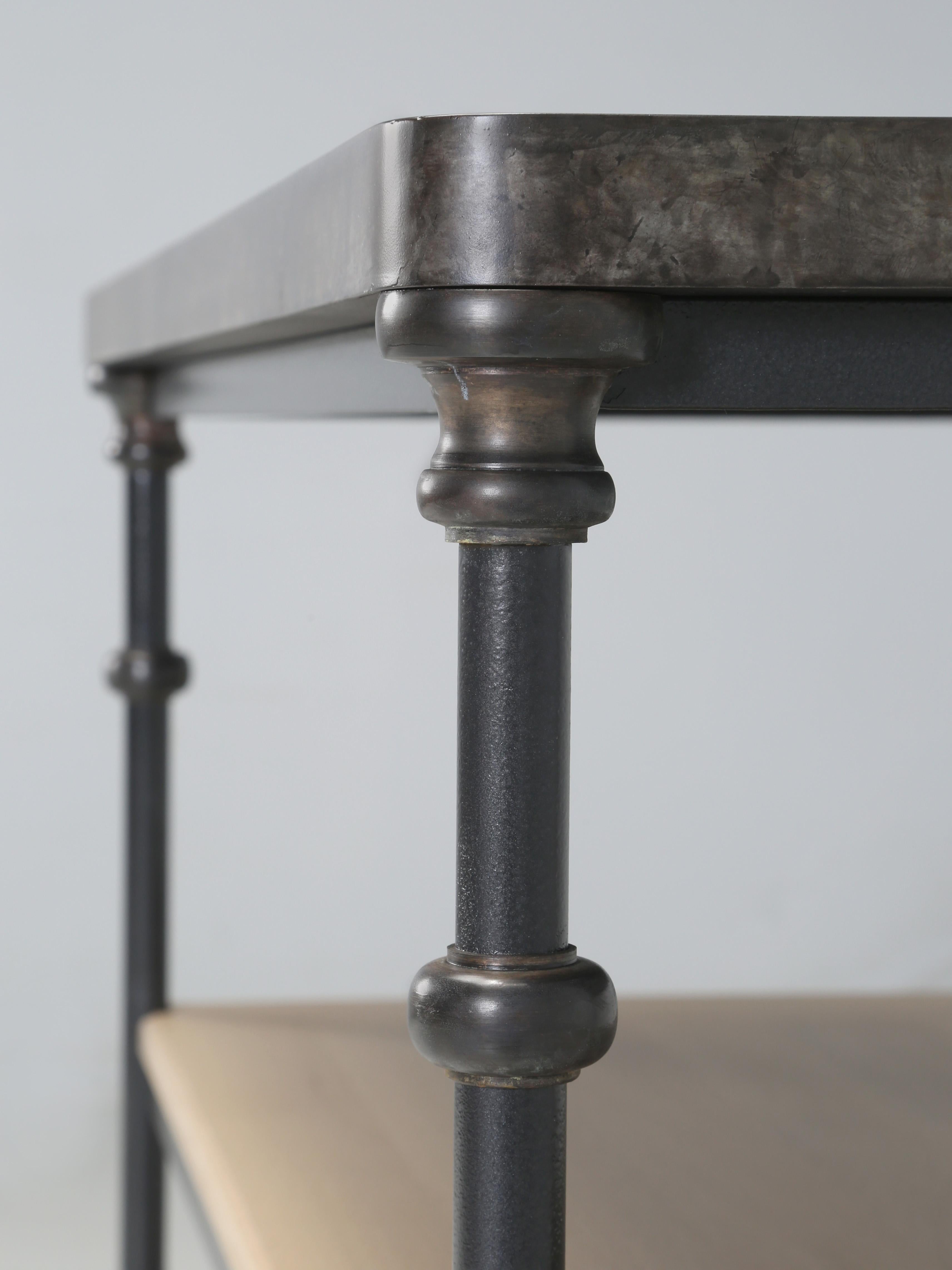 Französisch industriellen Stil Kücheninsel Zink, Bronze, Stahl von Old Plank Jede Größe im Angebot 1