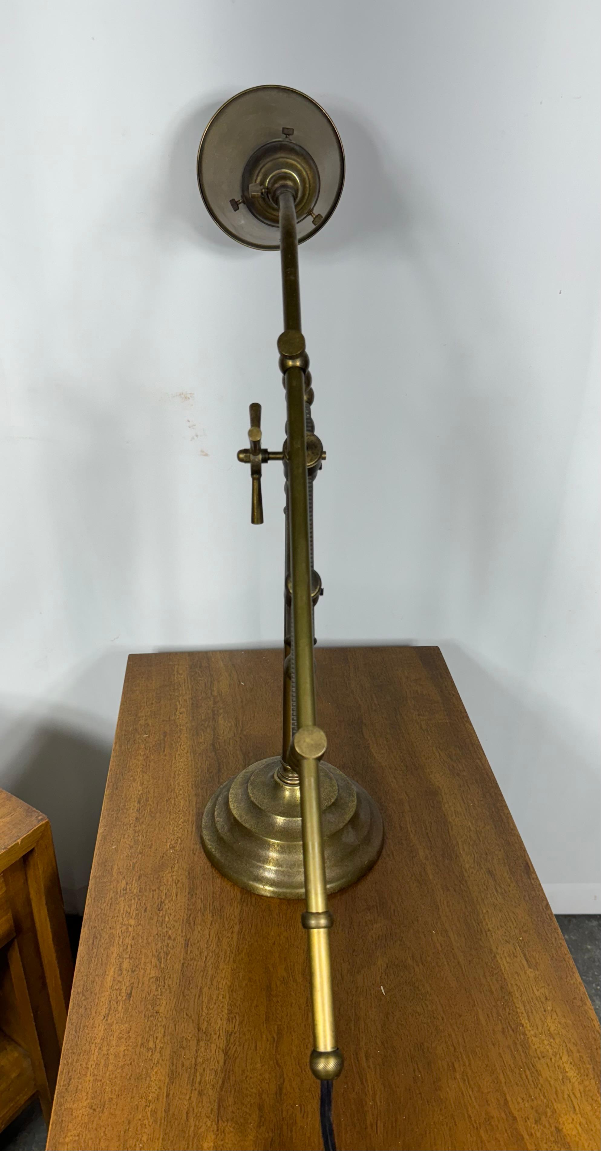 French Industrial Style Rail Desk Lamp, Art Deco/ Machine Age In Good Condition In Buffalo, NY