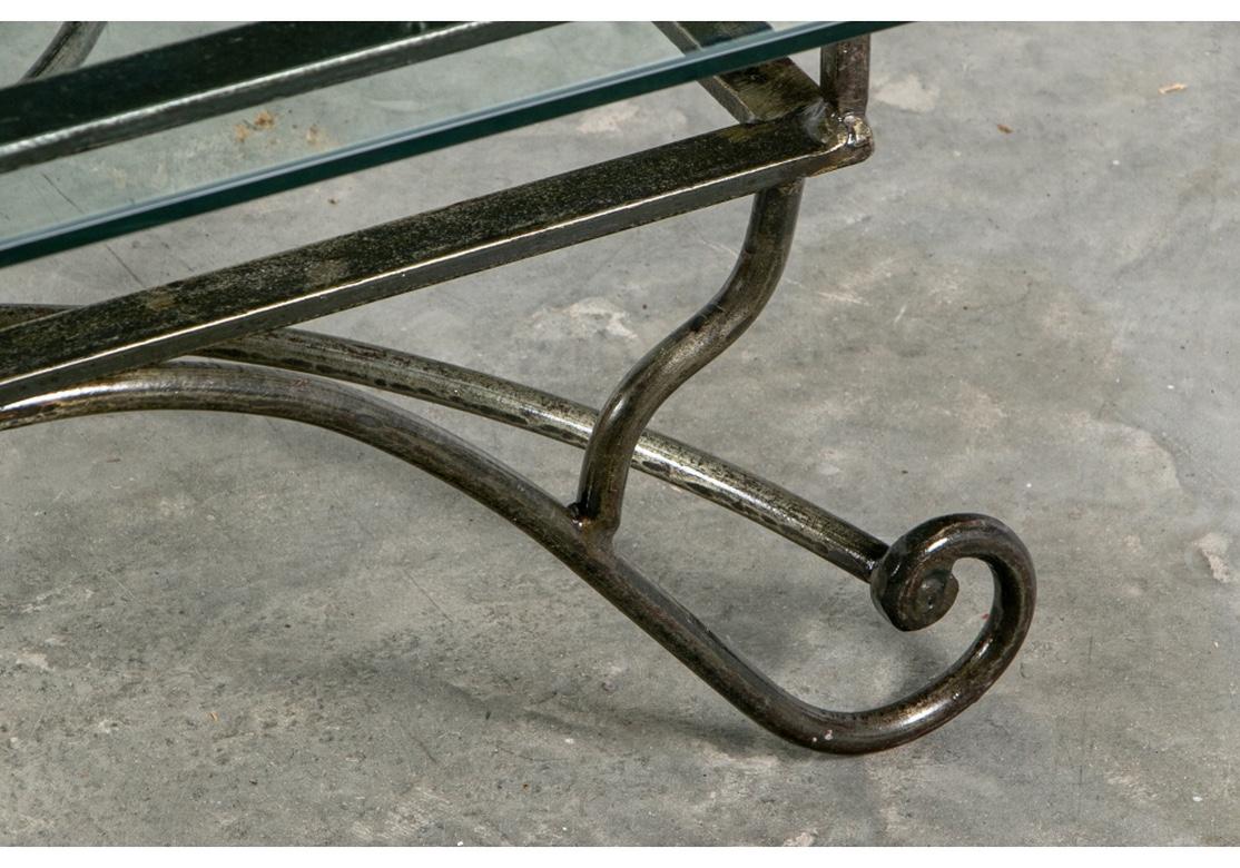 French Industrial Style Steel Base Cocktail Table 3