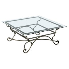 French Industrial Style Steel Base Cocktail Table