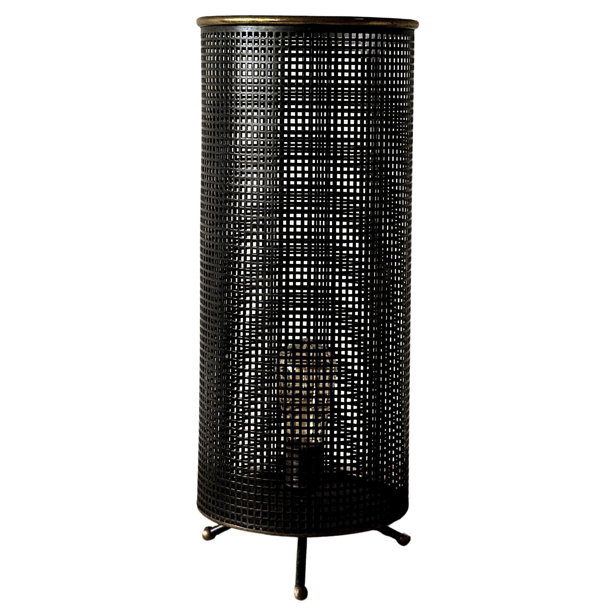 French Industrial Table Lamp, in the manner of Mathieu Matégot, France, c 1950s