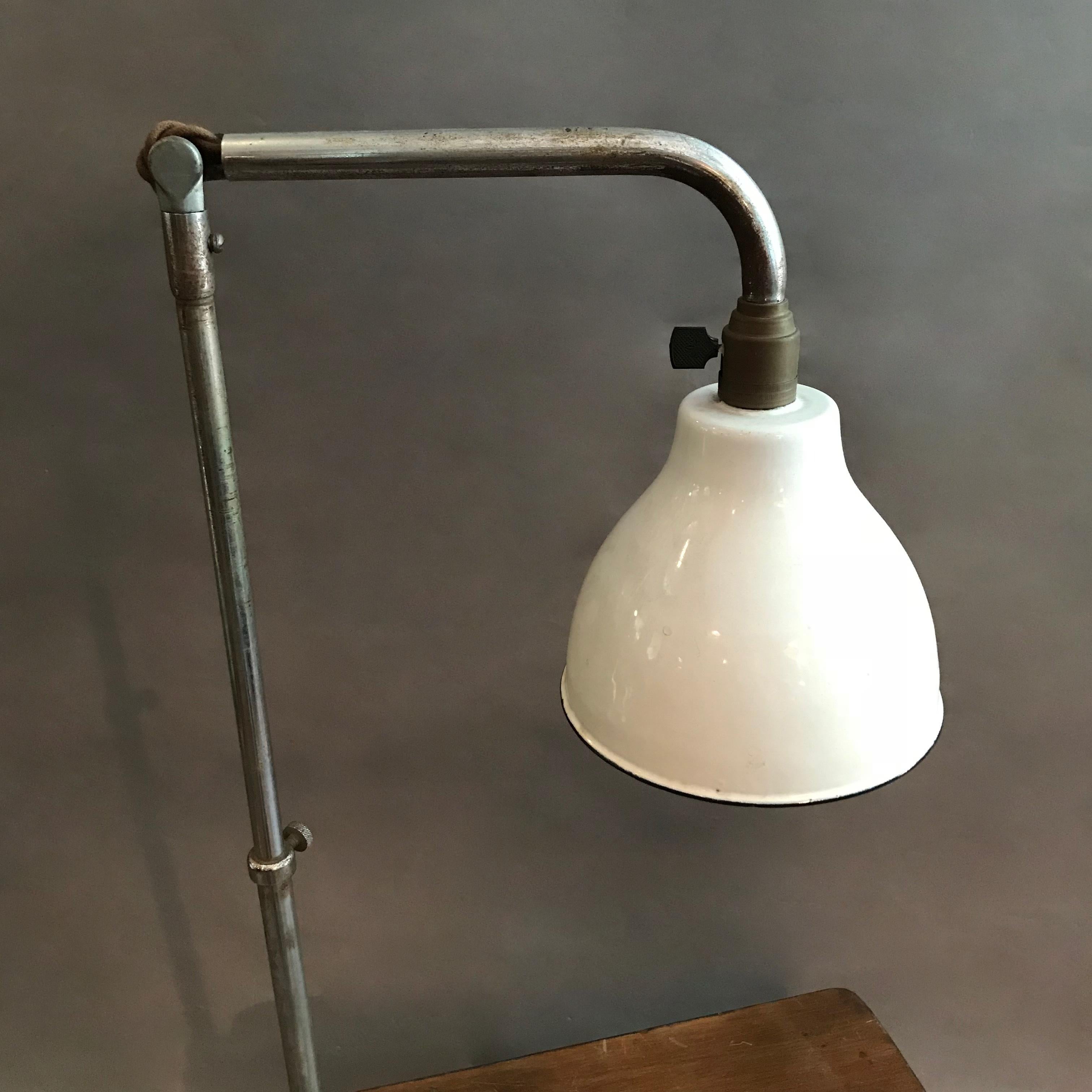Metal French Industrial Telescopic Task Lamp by Alphonse Pinoit for Ki-E-Klair