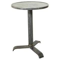 French Industrial Tolix Steel and Brass Bistro Table or Garden Table, circa 1940