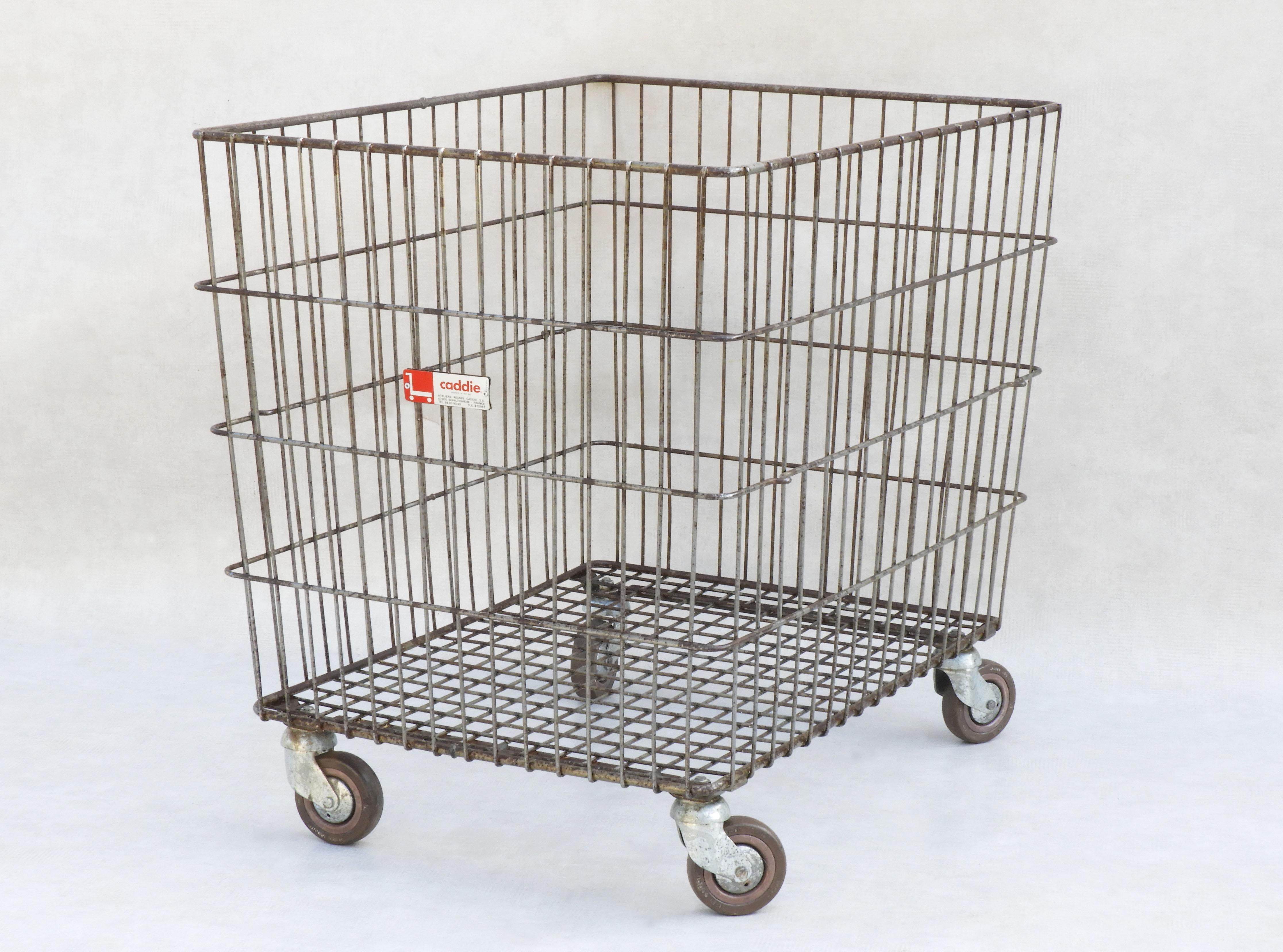 French Industrial Trolley Basket Cart C1970 In Good Condition In Trensacq, FR