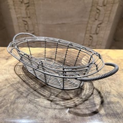 Cesta Decorativa Industrial Francesa de Alambre Vintage Atrapa Todo