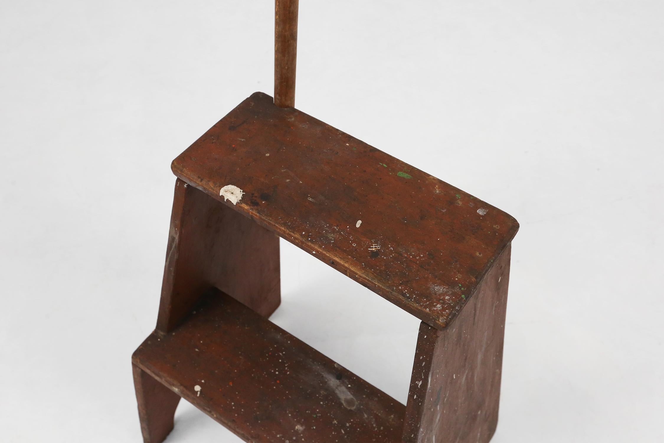 French Industrial Wooden Stepladder, 1900s For Sale 6