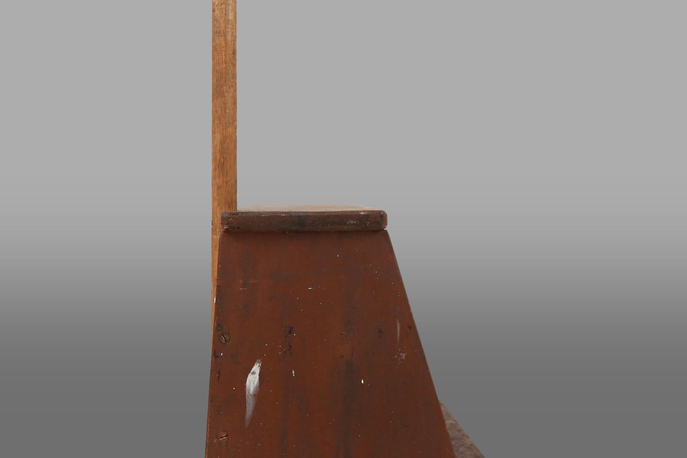 French Industrial Wooden Stepladder, 1900s For Sale 2