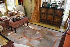 Tappeto in pelle di mucca di influenza francese