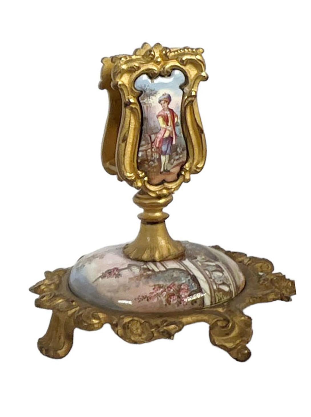 Late 19th Century French Inkwell and Match Holder For Sale
