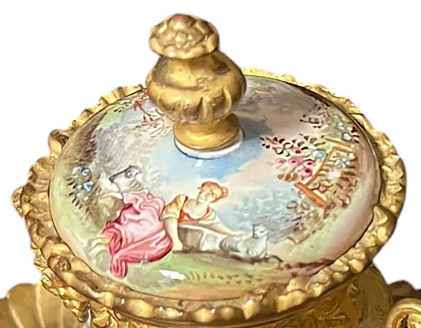 French Inkwell and Match Holder For Sale 2