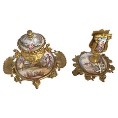 French Inkwell and Match Holder