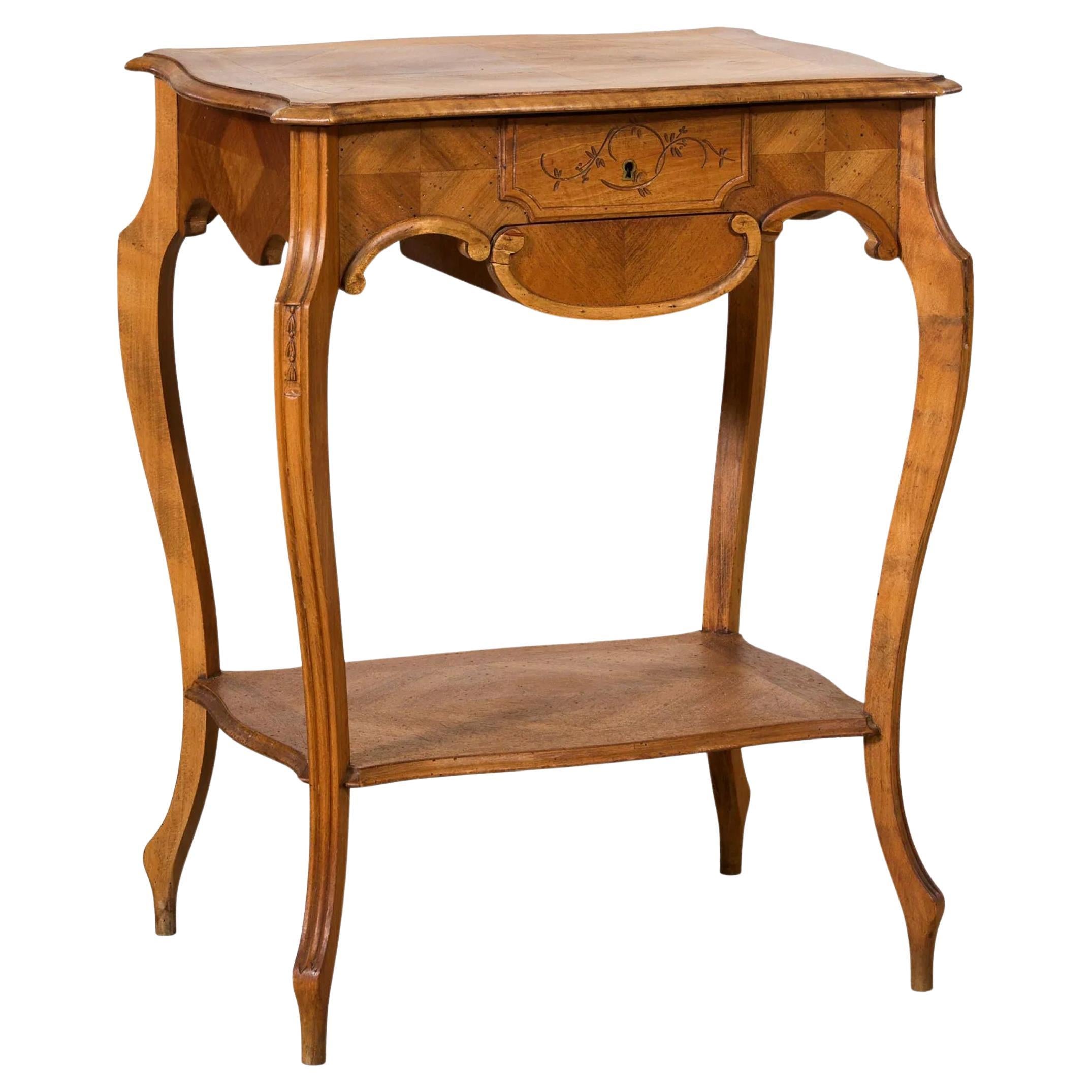 French inlaid and parquetry work table, 19th century Napoleon III