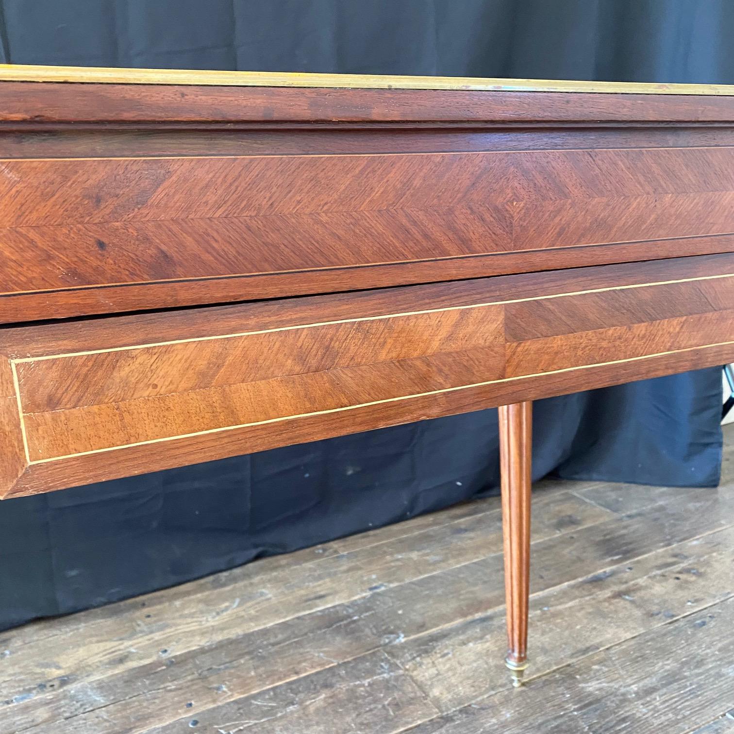 Table de jeu de backgammon incrustée française avec plateau en feutre réversible 5