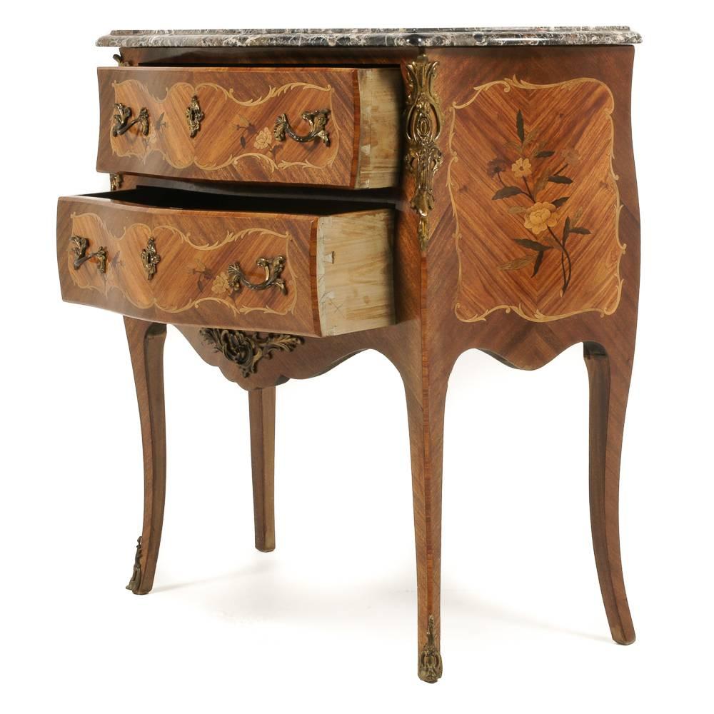 French Inlaid Bombe Commode 1