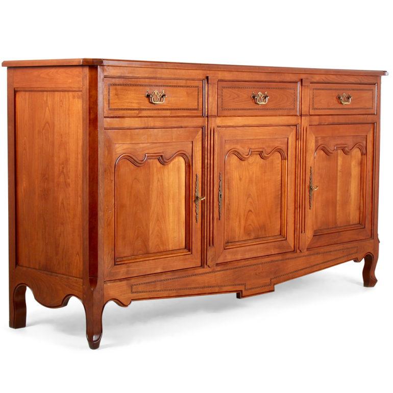 Marquetry French Inlaid Cherry Buffet