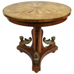 French Inlaid Circular Empire Style Centre Table