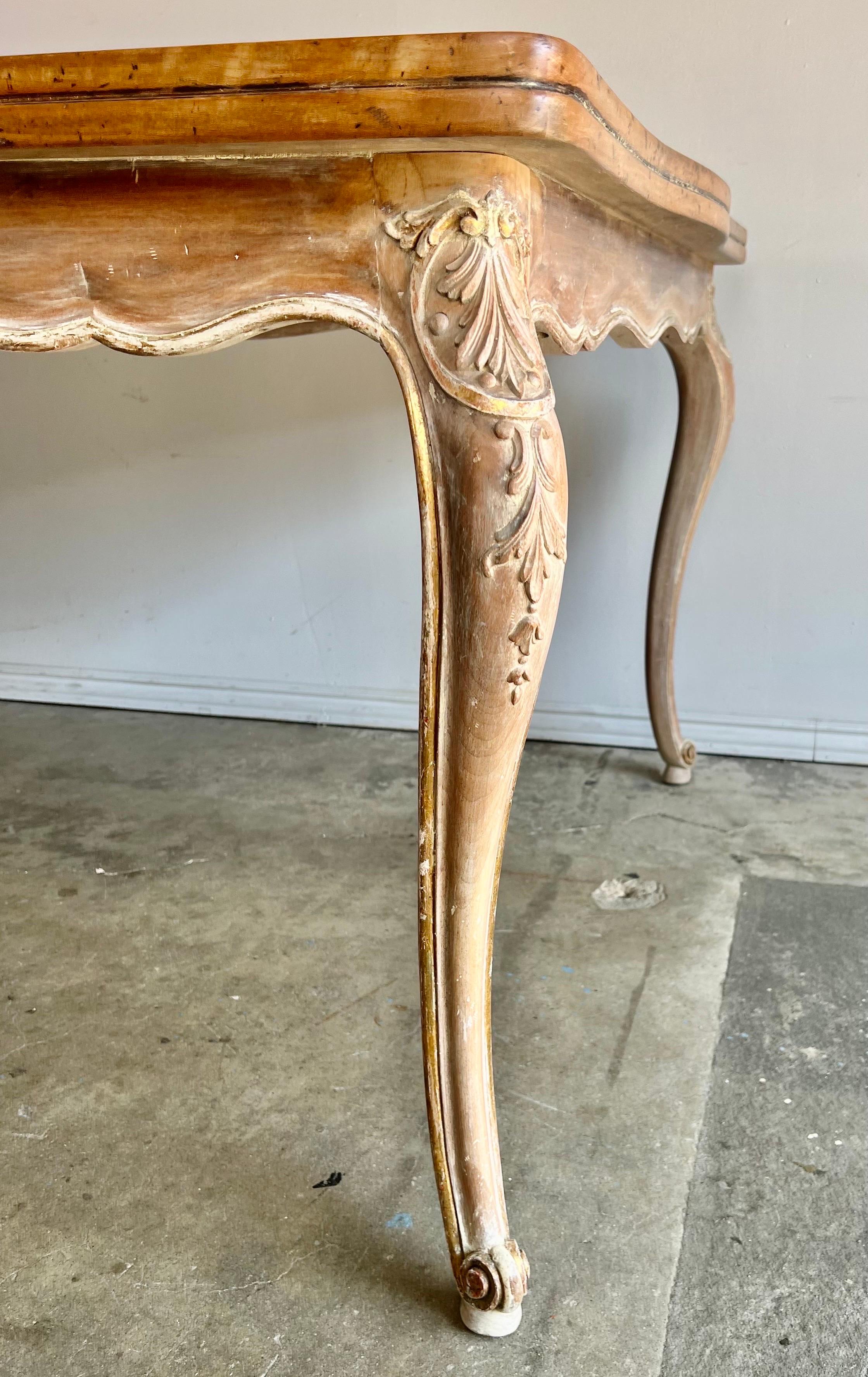 Early 20th Century French Inlaid Dining Table w/ Two Leaves