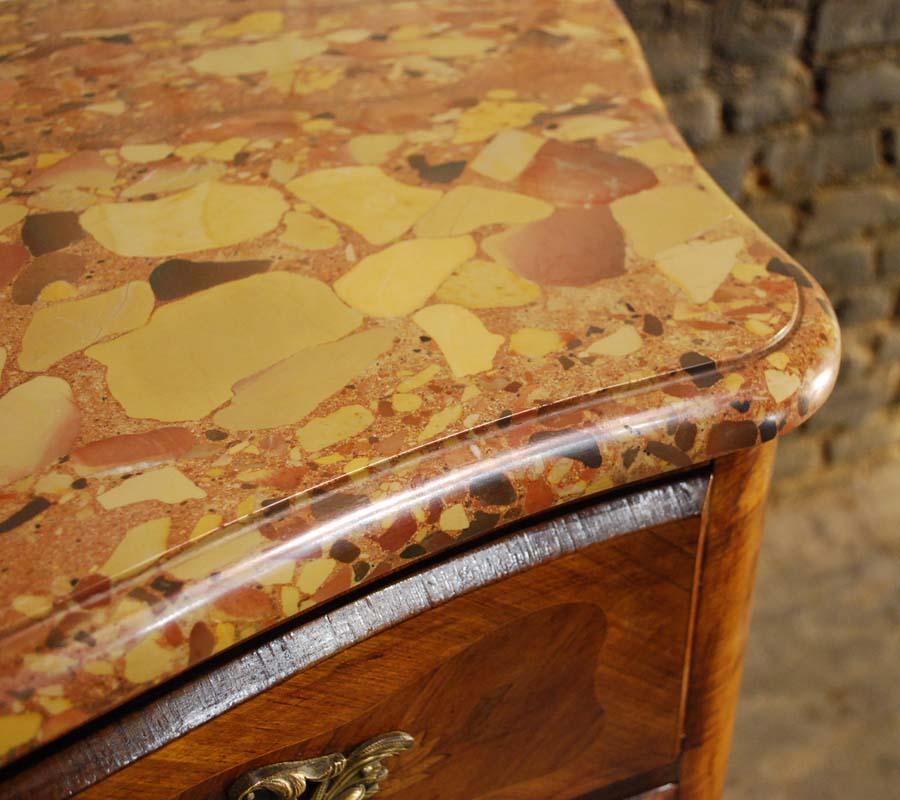 French Inlaid Dresser in Rosewood with Sarrancolin Marble Top 4