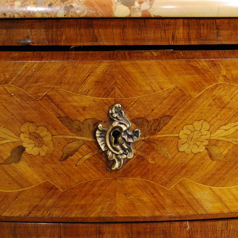 French Inlaid Dresser in Rosewood with Sarrancolin Marble Top 9