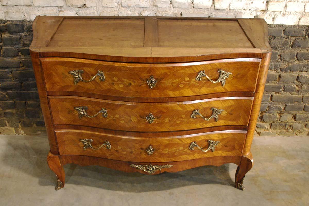 French Inlaid Dresser in Rosewood with Sarrancolin Marble Top 3