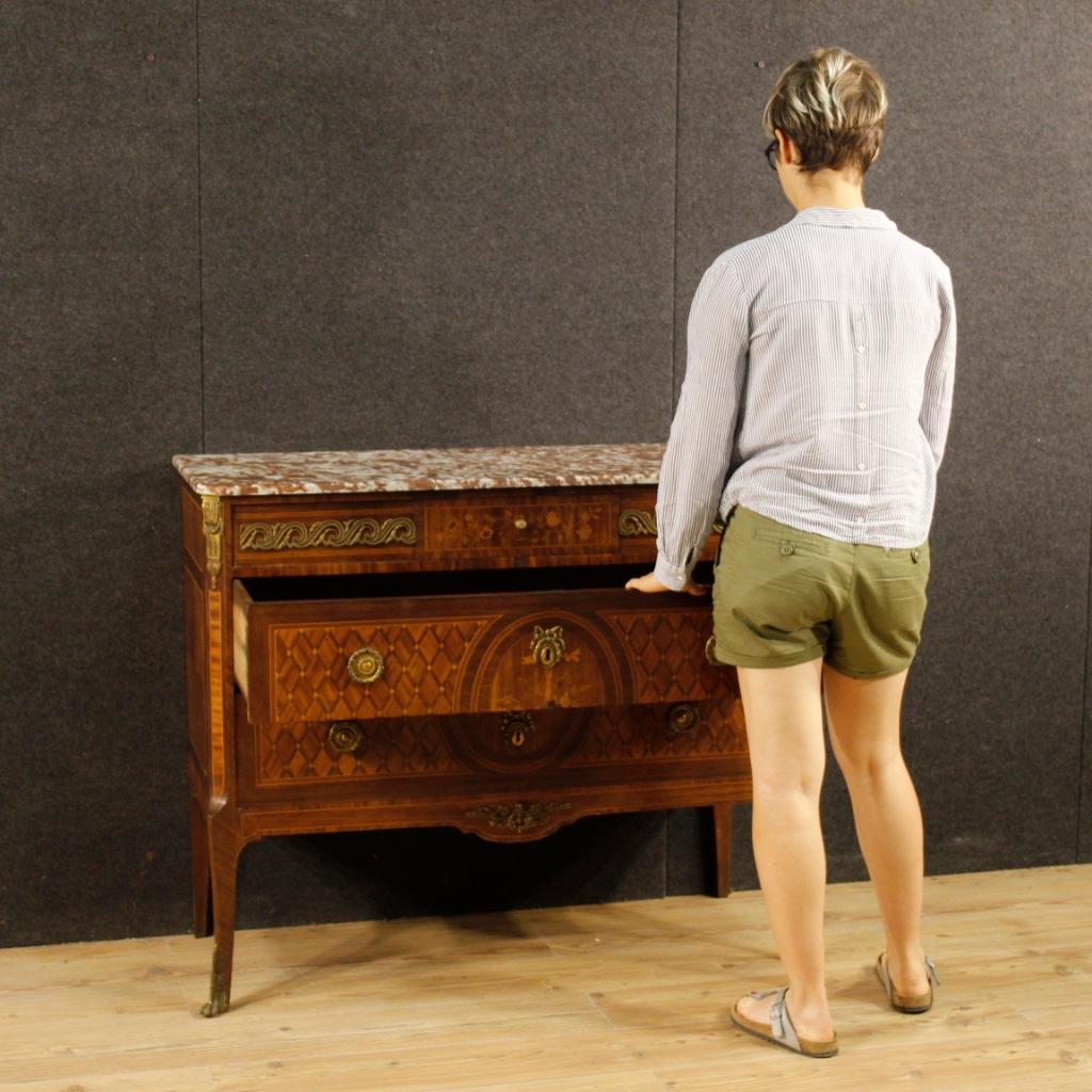 French Inlaid Dresser with Marble Top from 20th Century 6