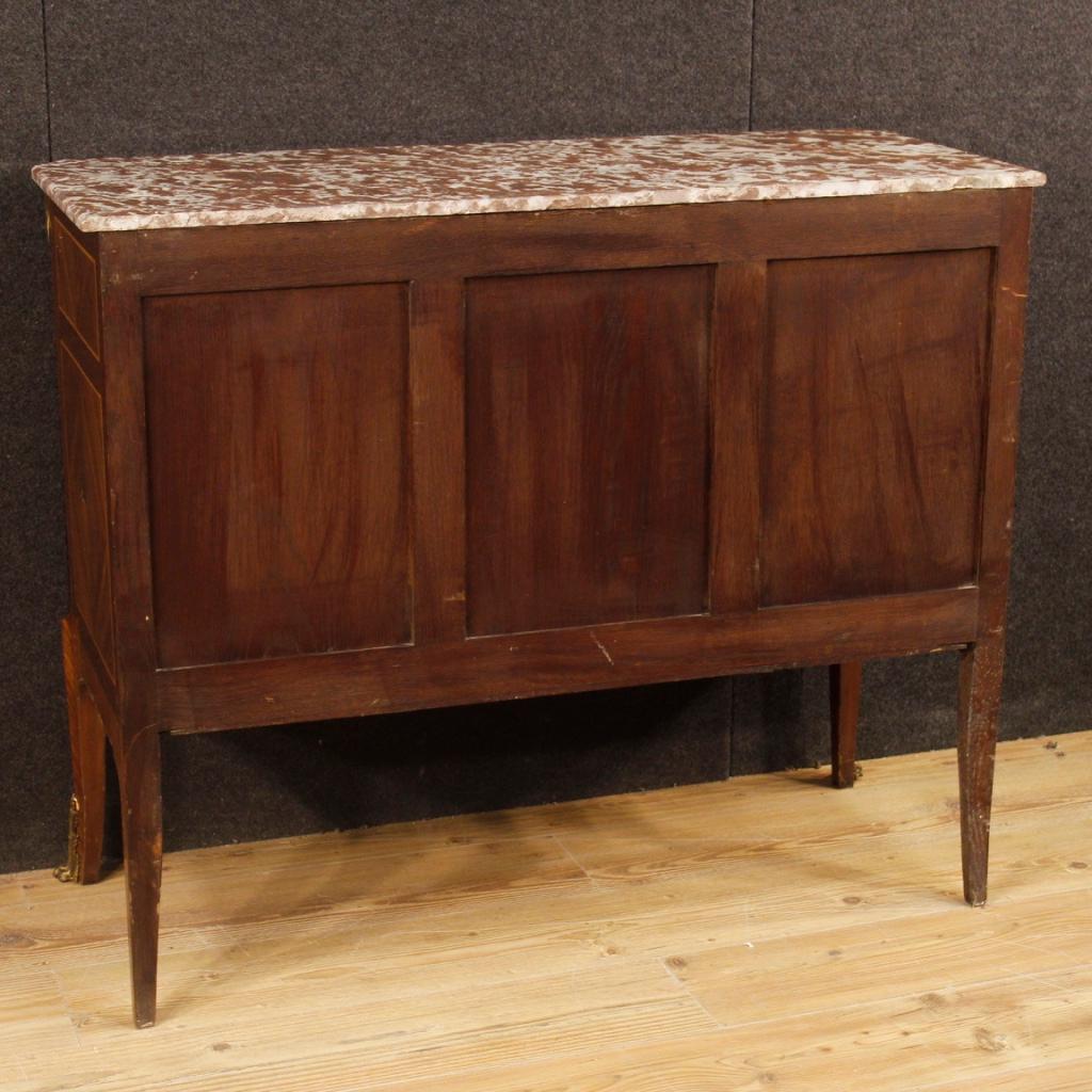 French Inlaid Dresser with Marble Top from 20th Century 1