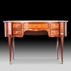 French Inlaid Kidney Shaped Desk C.1910