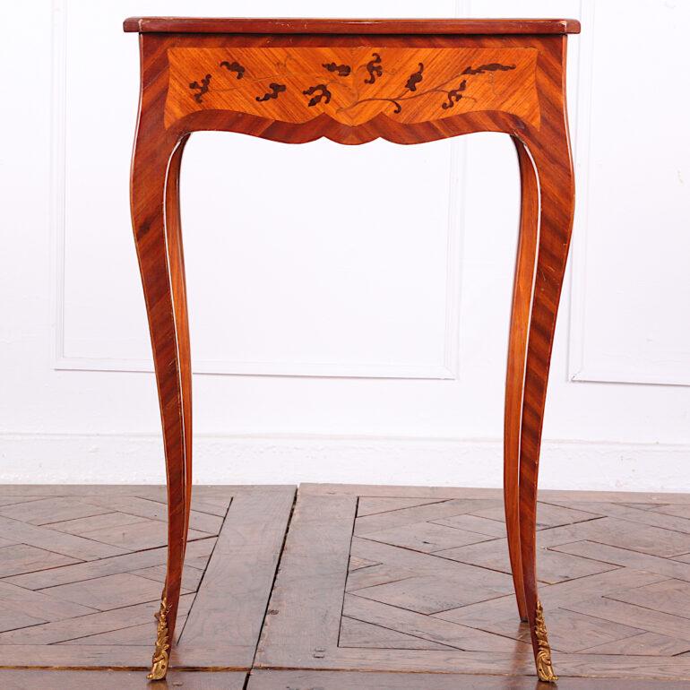 French Inlaid Kingwood Louis XV Side Table with Drawer 4