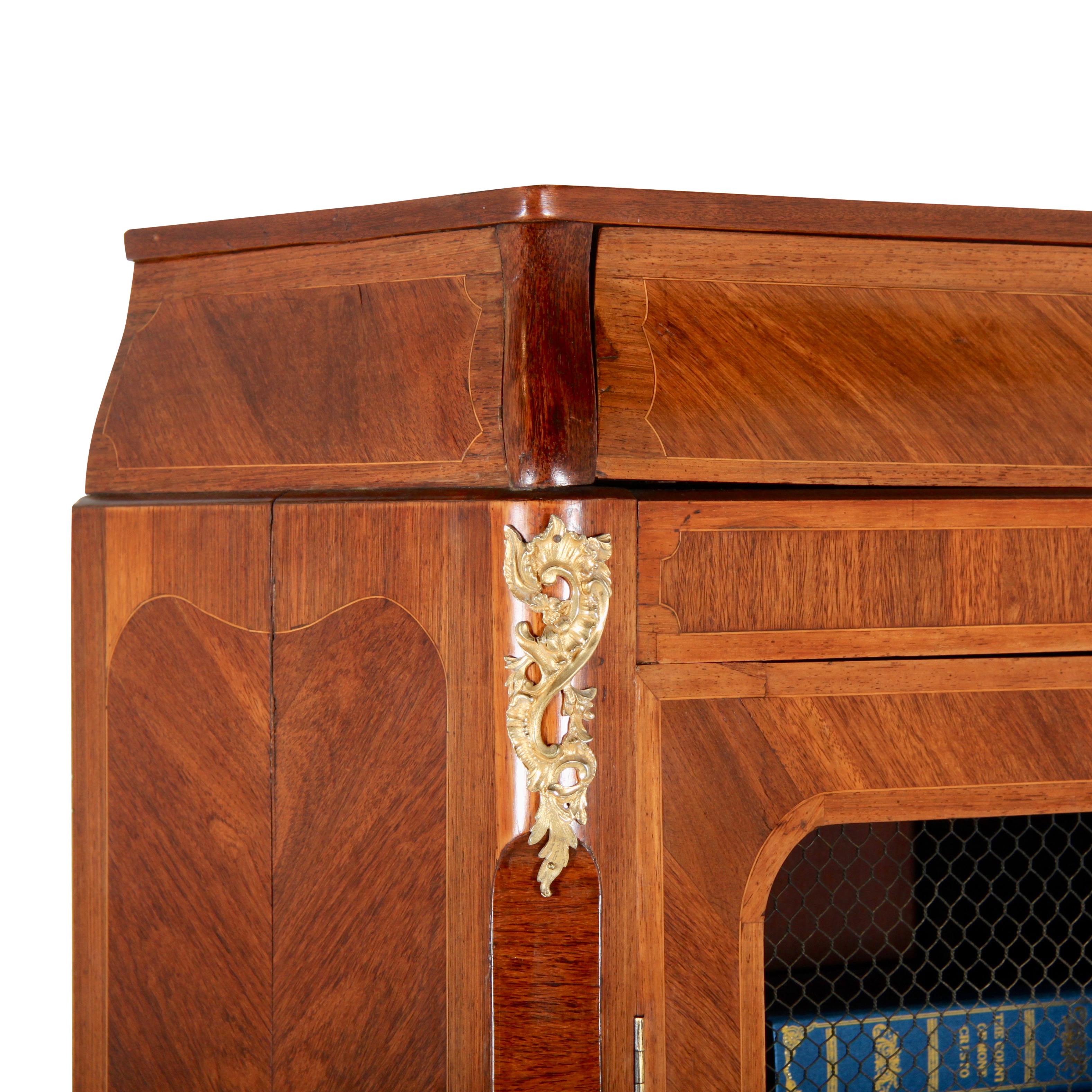 18th Century French Inlaid Kingwood Transitional Bookcase